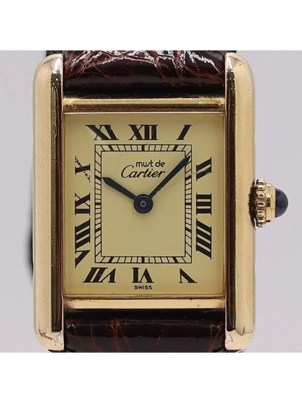 Cartier Must Tank Quartz Ivory Dial Watch